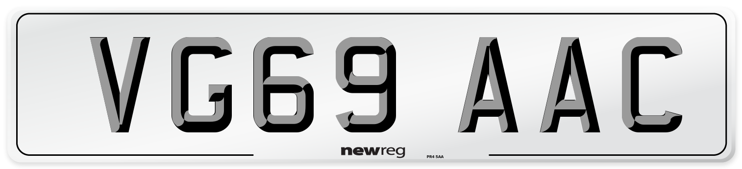 VG69 AAC Number Plate from New Reg